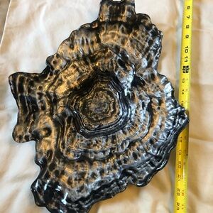 BIG Oyster glass art bowl large, nautical beach decor, eco glass Made in Turkey